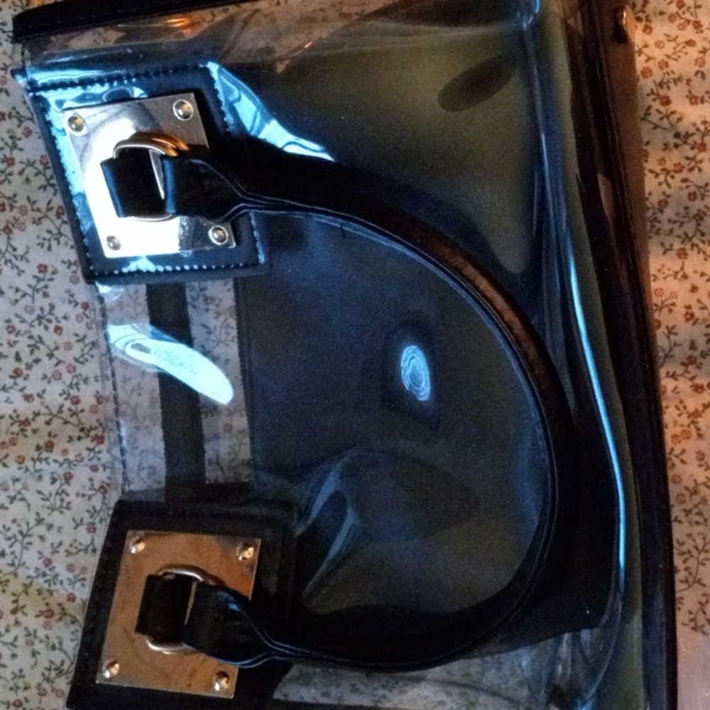 Clear bag with three piece set additional bag with separate strap